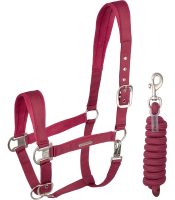 WALDHAUSEN kantar z uwiązem VELVET pomegranate