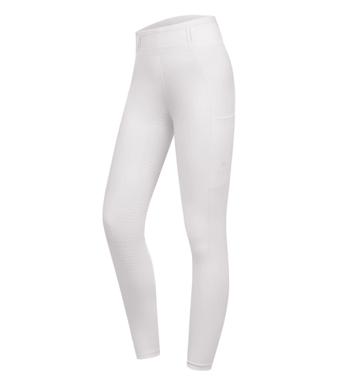 Legginsy jeździeckie ELT Orelie w kolorze białym widoczne z przodu