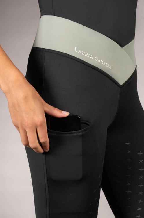 Legginsy jeździeckie HKM Limone w kolorze czarnym