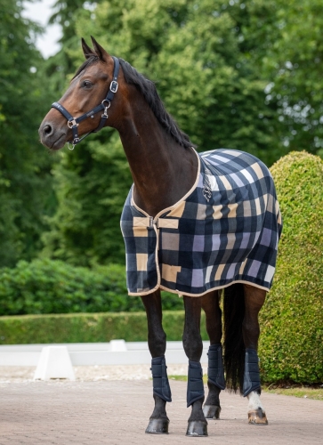 Derka polarowa Eskadron Classic Sports Check w kolorze granatowo-beżowym