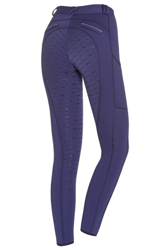 Breginsy zimowe Schockemohle Termo Tights w kolorze jeans widoczne z tyłu