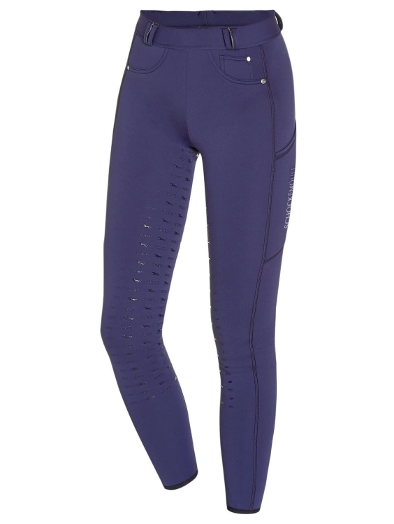 Breginsy zimowe Schockemohle Termo Tights w kolorze jeans widoczne z przodu