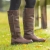 Buty stajenne z elastyczną cholewką QHP Daan w kolorze brązowym