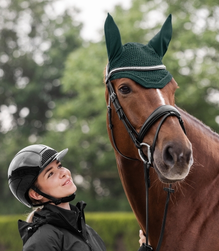 Zielone nauszniki dla konia Waldhausen Basic