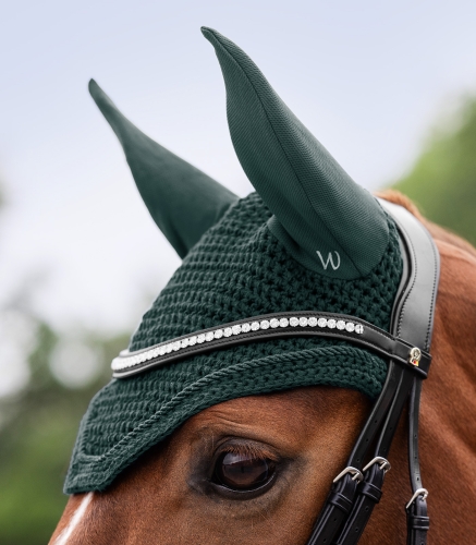 Zielone nauszniki dla konia Waldhausen Basic