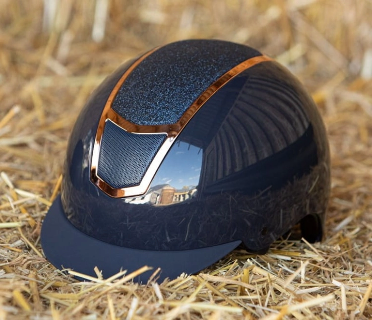 Kask jeździecki Harry's Horse Matternhorn w kolorze navy/rosegold