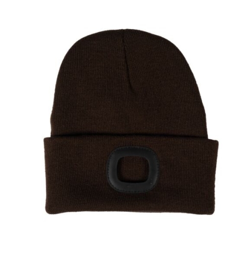 HKM czapka z latarką HONEY dark brown