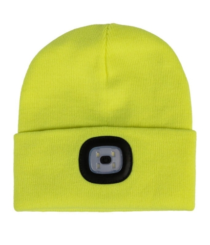 Czapka zimowa z latarką HKM Honey w kolorze neon yellow
