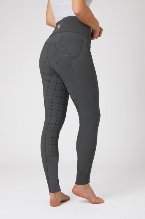 Bryczesy damskie z elastycznymi nogawkami Horze Desiree w kolorze charcoal grey