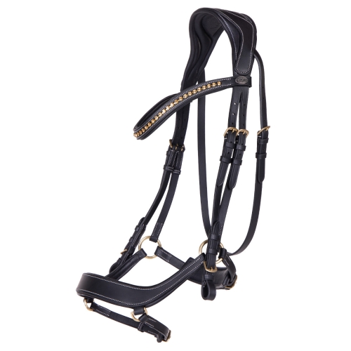 Ogłowie anatomiczne QHP Devi w kolorze czarnym