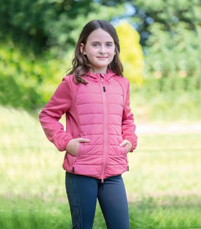 Kurtka jeździecka dziecięca HKM Anni w kolorze malinowym