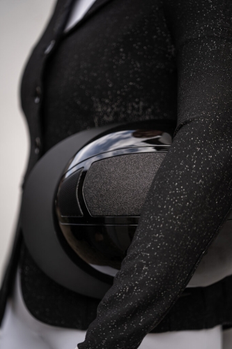 Kask jeździecki HKM Diamond Shiny w kolorze czarnym