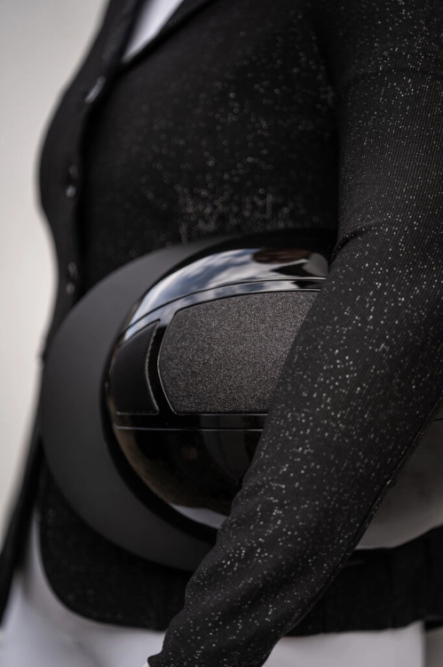 Kask jeździecki HKM Diamond Shiny w kolorze czarnym