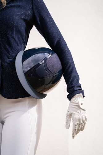 Kask jeździecki HKM Diamond Shiny w kolorze granatowym