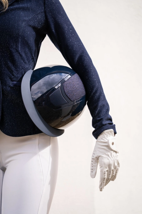 Kask jeździecki HKM Diamond Shiny w kolorze granatowym
