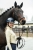 Kask jeździecki z błyszczącą skorupą HKM Diamond Shiny w kolorze granatowym