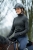 Kask jeździecki z błyszczącą skorupą HKM Diamond Shiny w kolorze czarnym