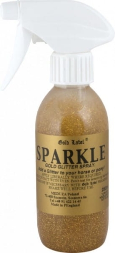 Złoty borkat dla konia w żelu ze spryskiwaczem Gold Label Sparkle Spray 250ml