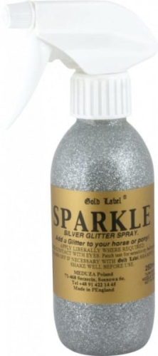 Srebrny borkat dla konia w żelu ze spryskiwaczem Gold Label Sparkle Spray 250ml
