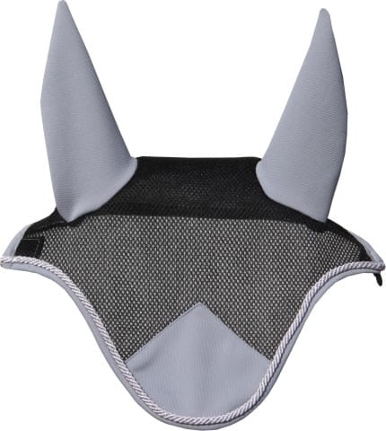 Nauszniki dla konia York Air Mesh w kolorze szaro - czarnym
